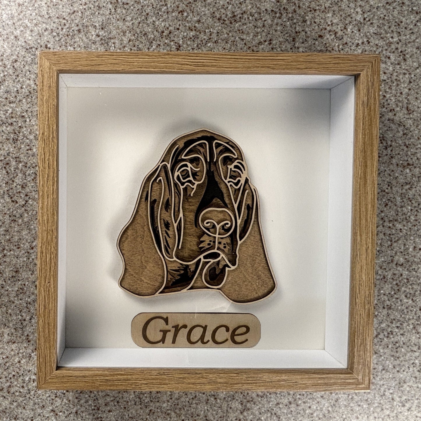 Personalized Wood Dog Wall Art Shadow Box