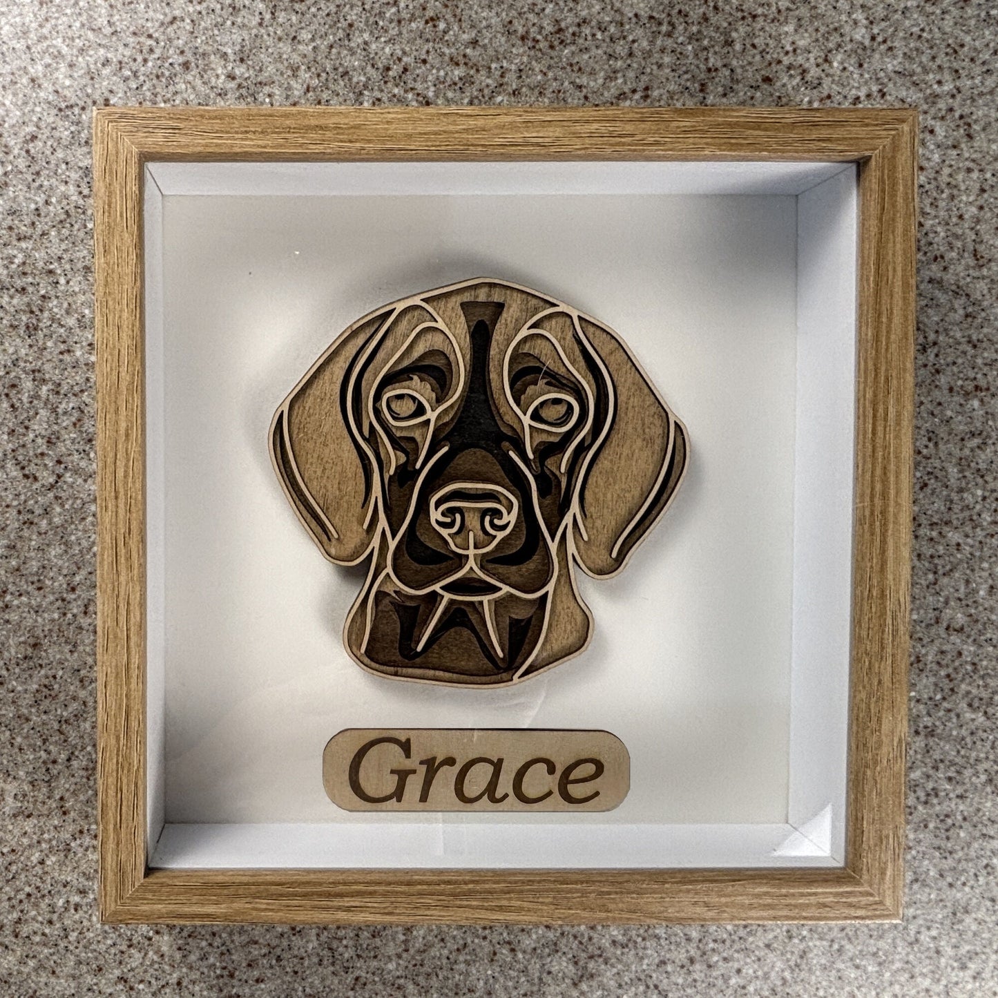 Personalized Wood Dog Wall Art Shadow Box