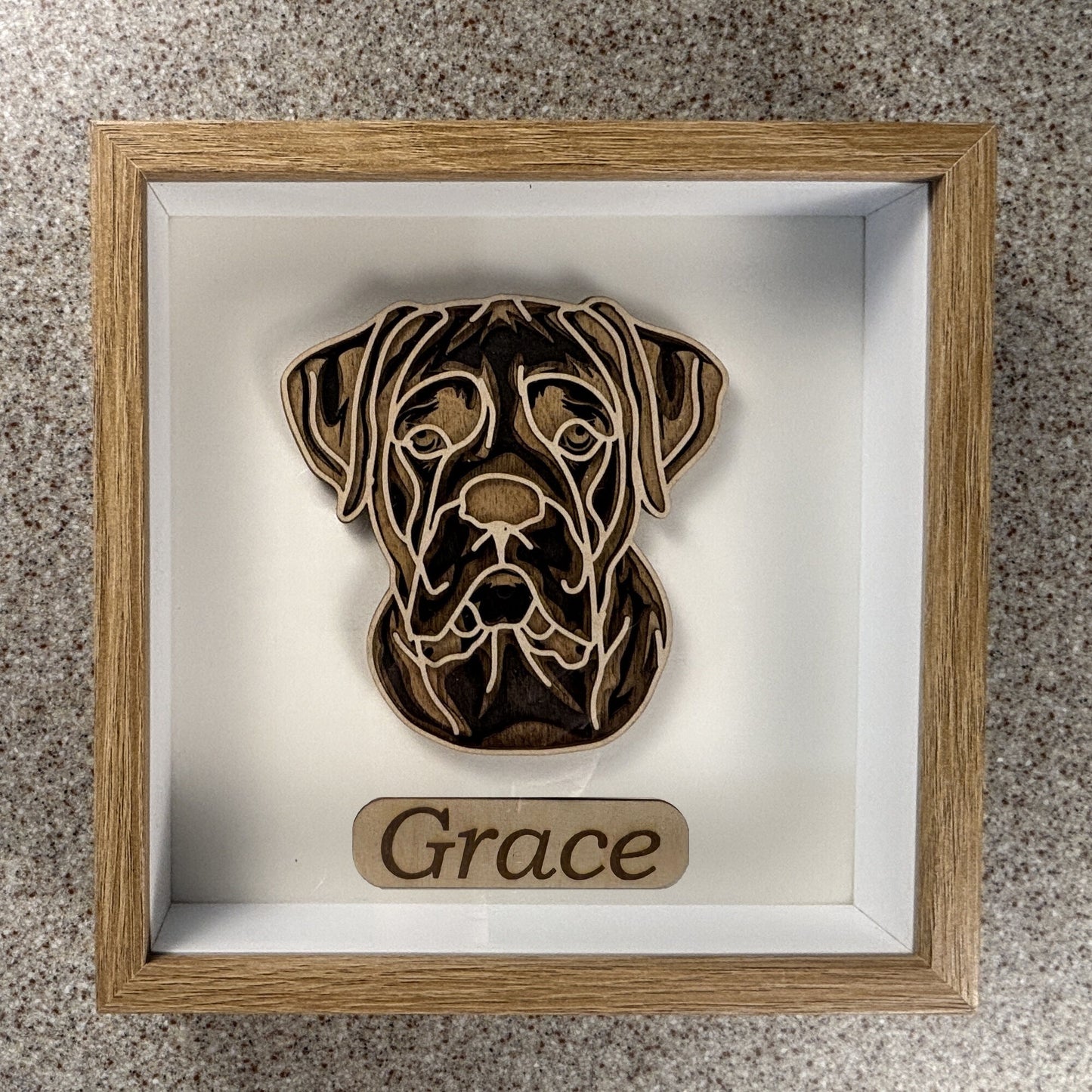 Personalized Wood Dog Wall Art Shadow Box