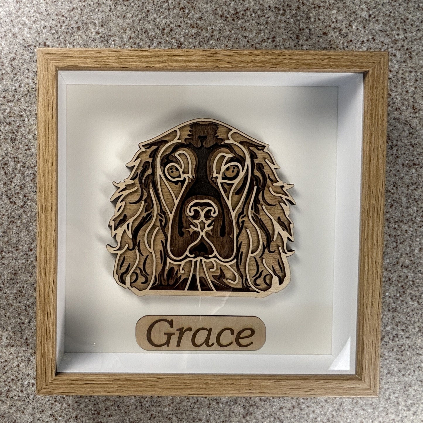 Personalized Wood Dog Wall Art Shadow Box