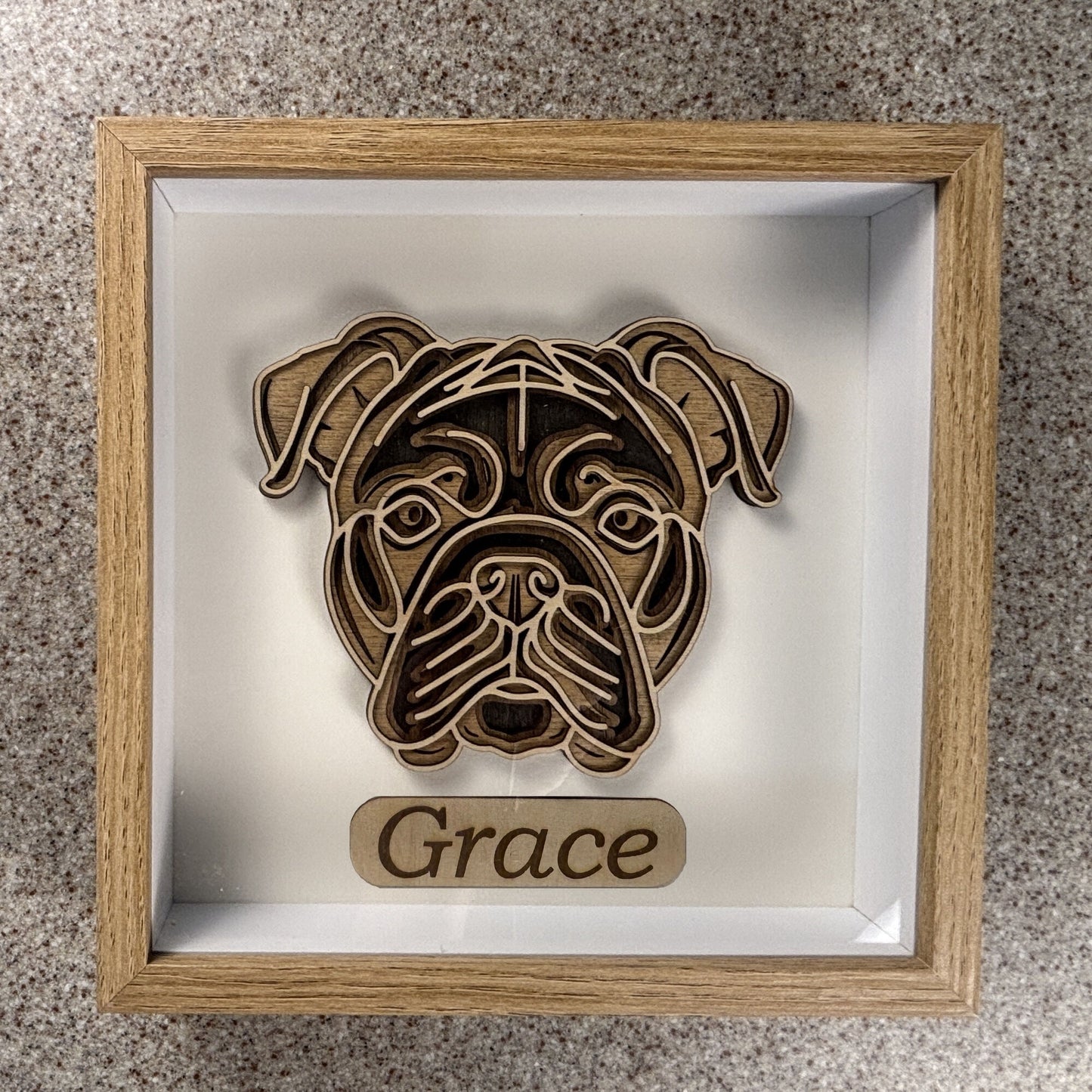 Personalized Wood Dog Wall Art Shadow Box