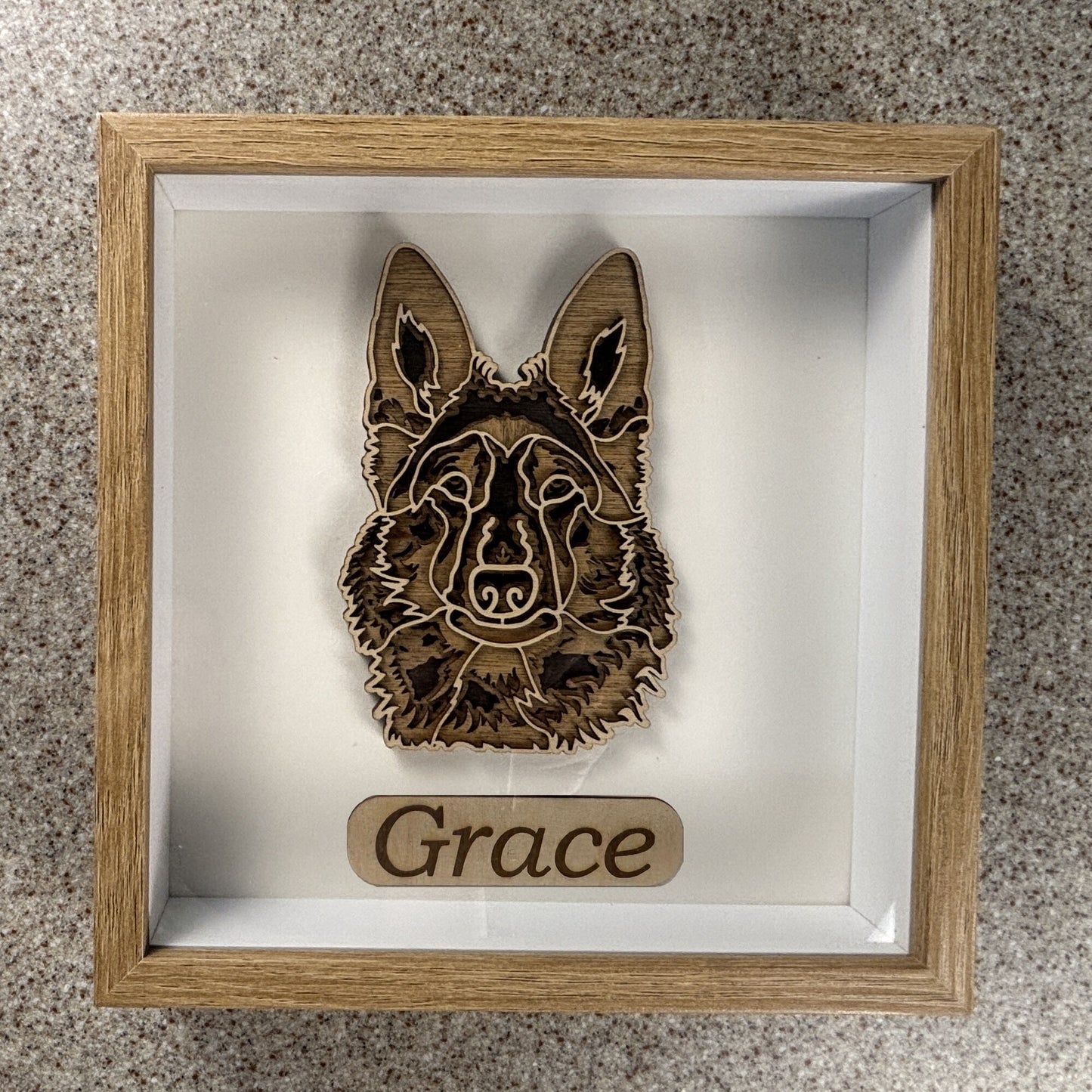 Personalized Wood Dog Wall Art Shadow Box