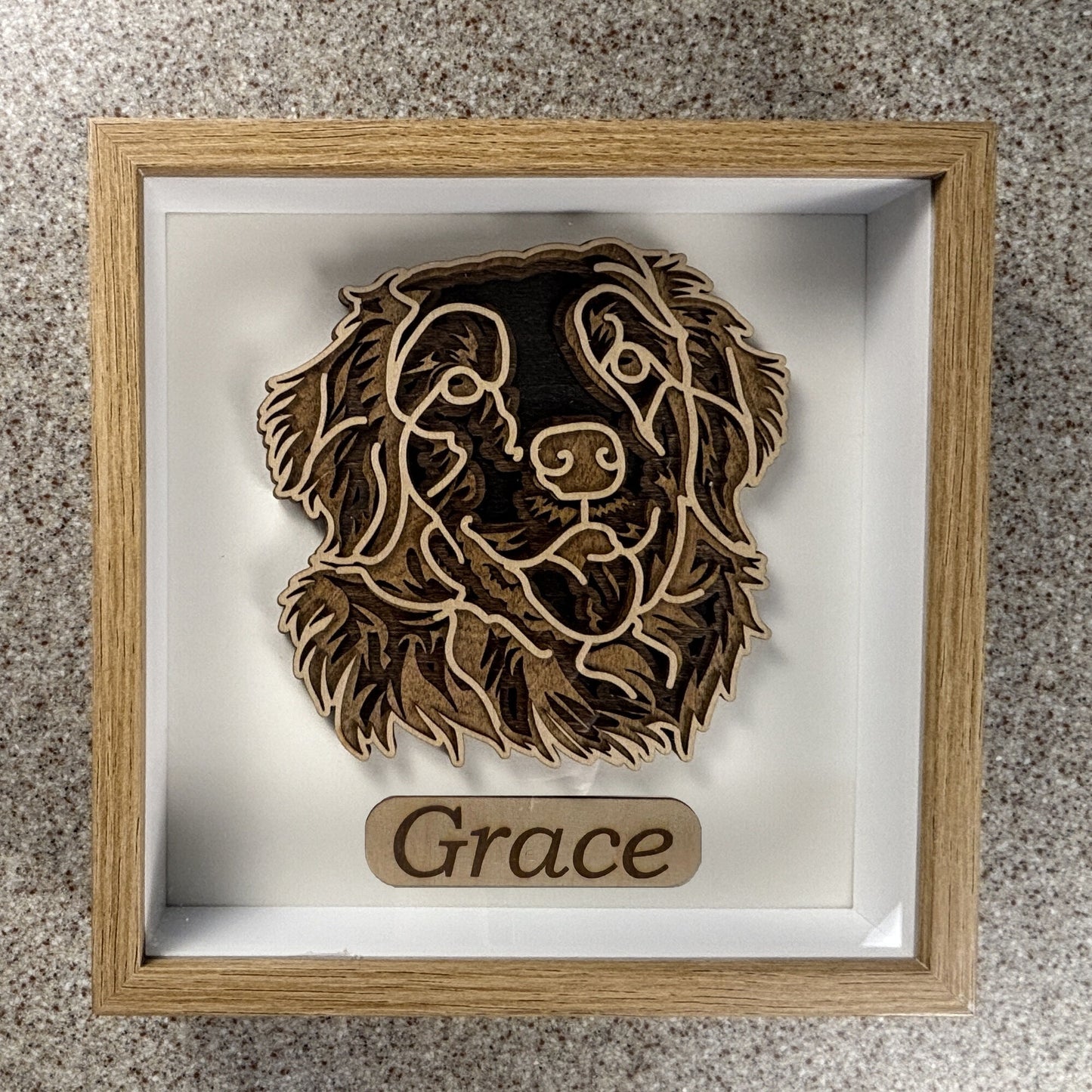 Personalized Wood Dog Wall Art Shadow Box