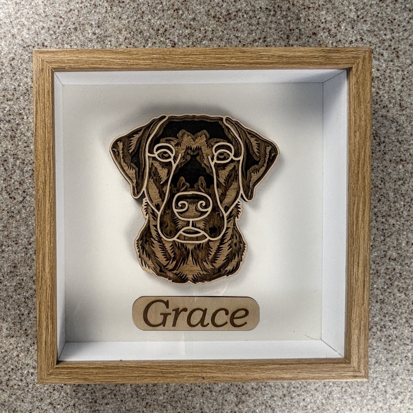 Personalized Wood Dog Wall Art Shadow Box