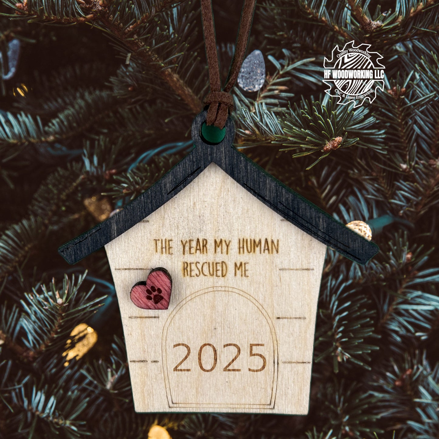 Personalized Wood Rescued Pet Ornament
