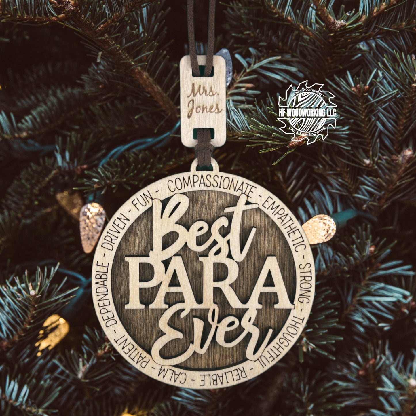 Personalized Wood Best Para Ever Gift Ornament
