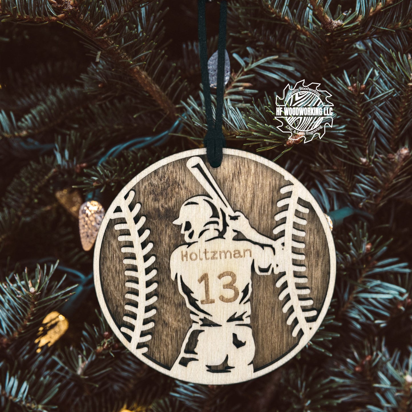 Personalized Wood Baseball Ornament