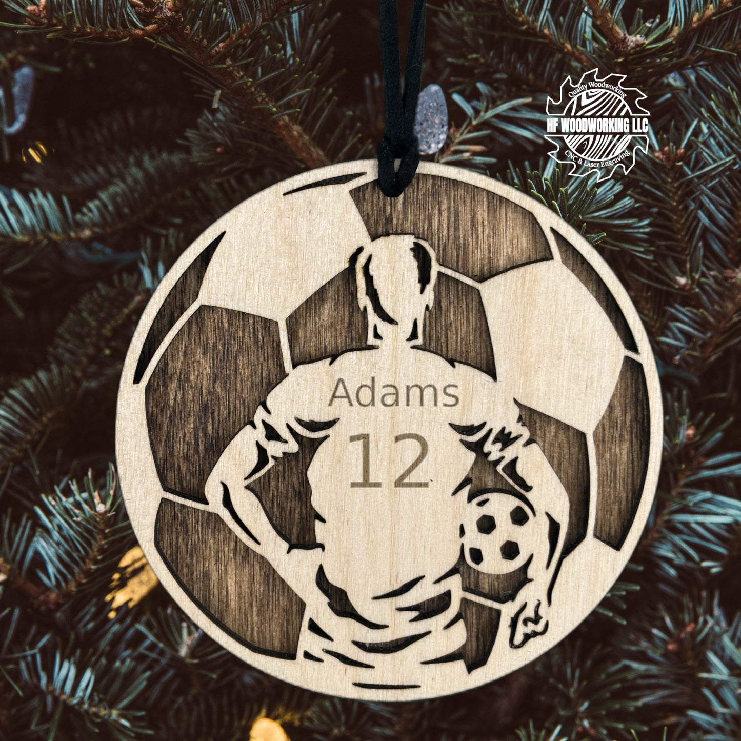 Personalized Wood Soccer Ornament