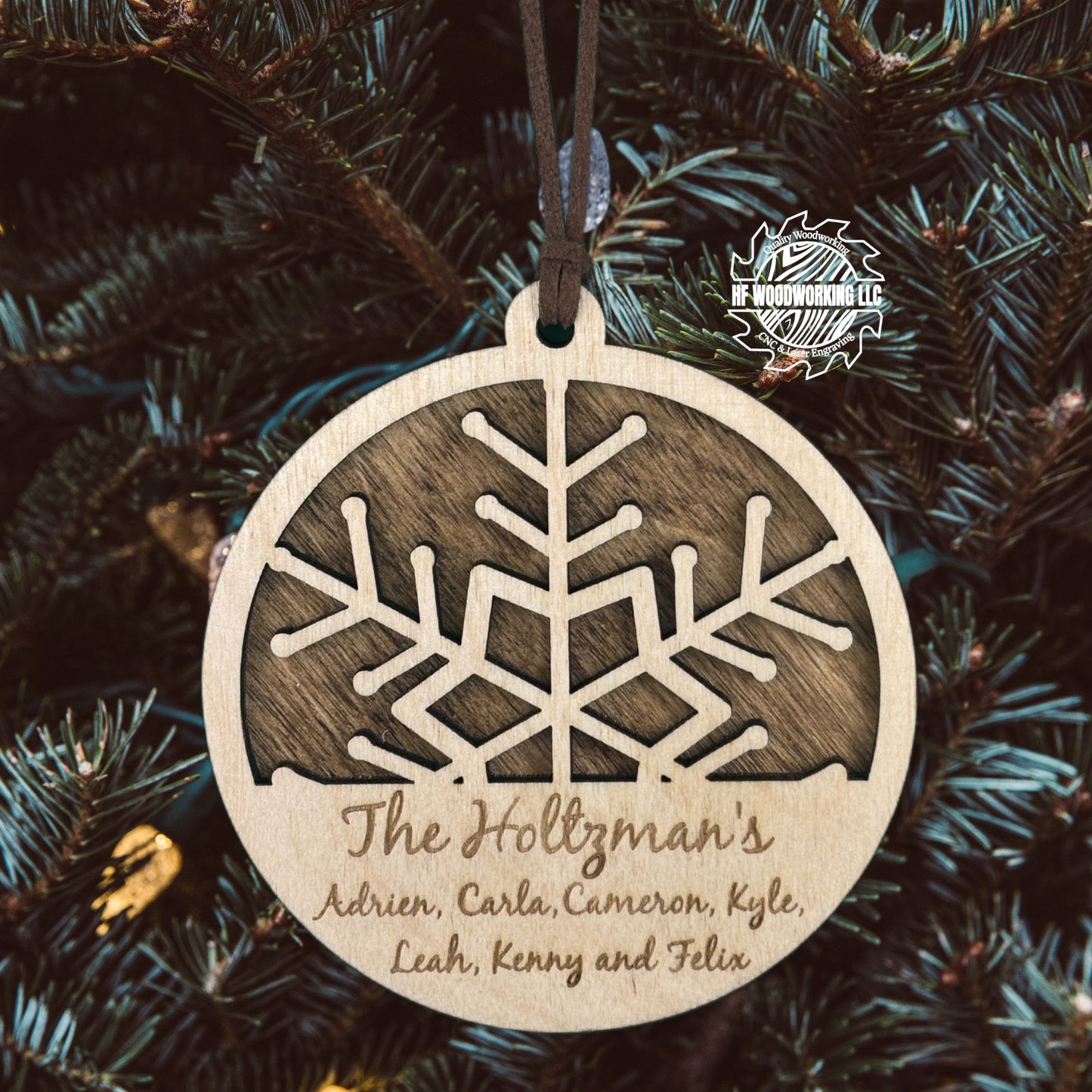 Personalized Wood Snowflake Ornament