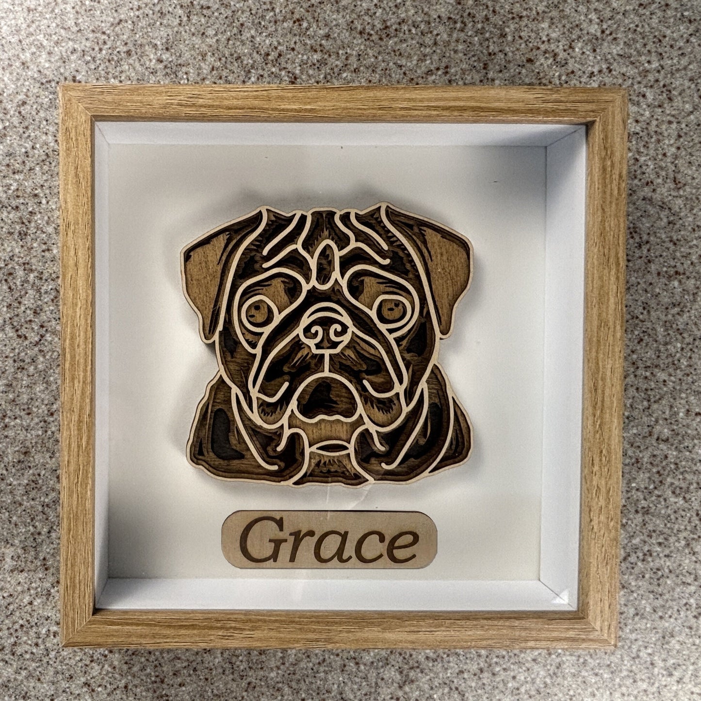 Personalized Wood Dog Wall Art Shadow Box