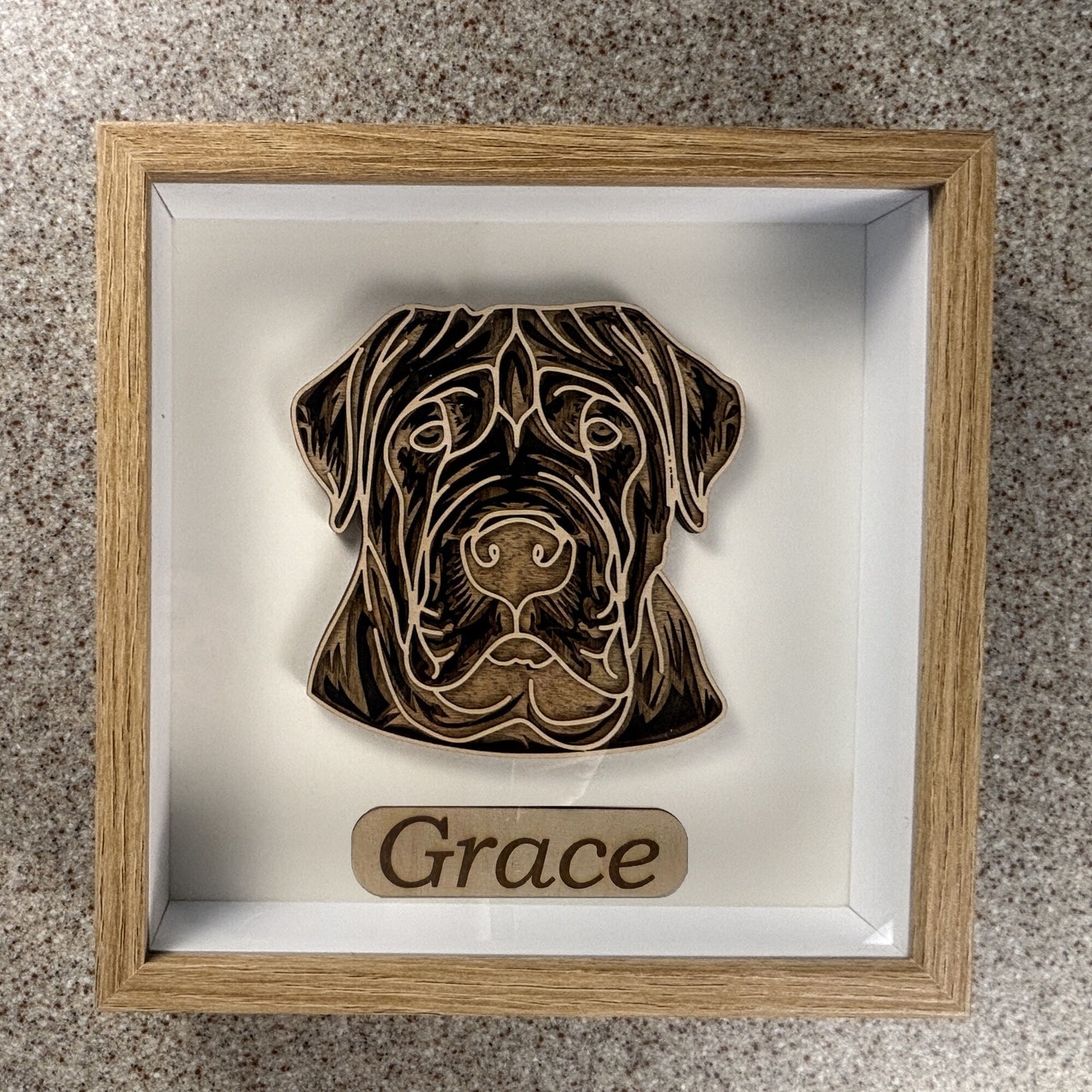 Personalized Wood Dog Wall Art Shadow Box
