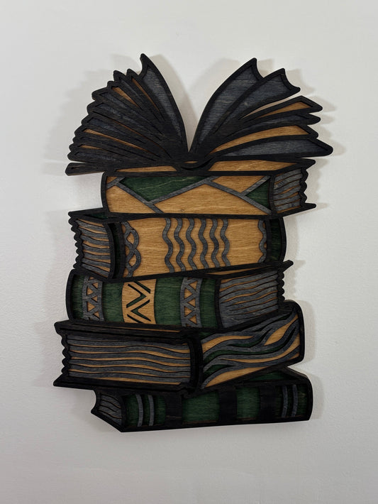 Book Stack Wall Art