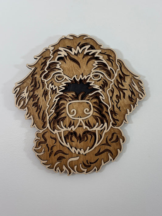 Labradoodle Dog Head Wall Art