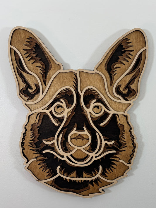 Corgi Dog Head Wall Art