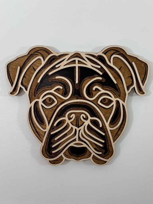 Bulldog Dog Head Wall Art