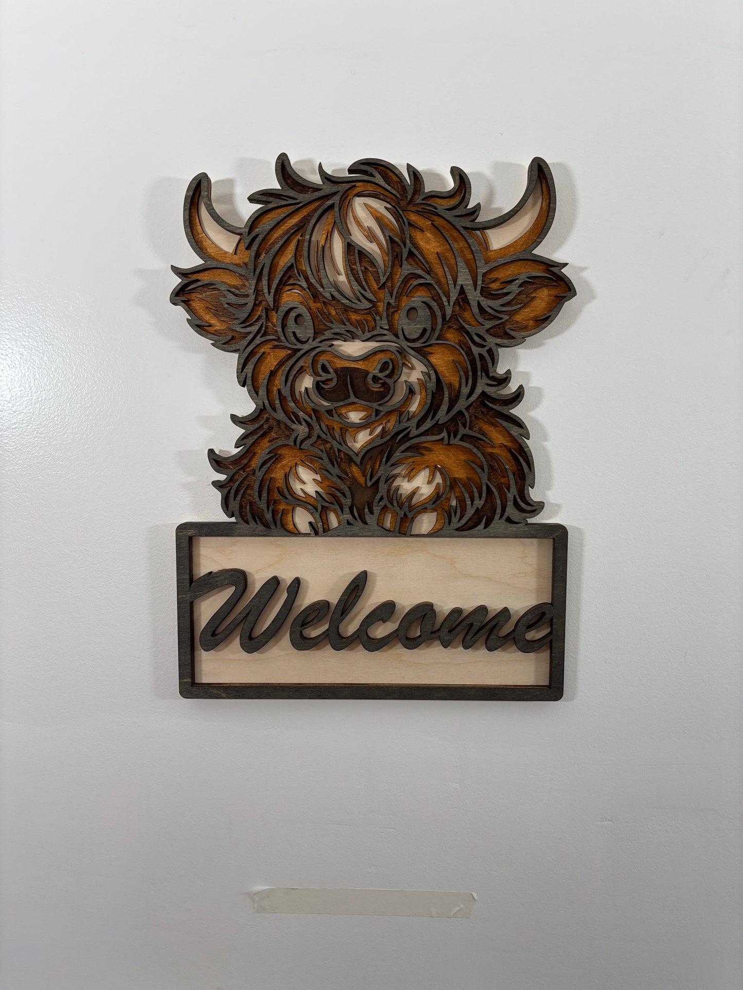 Highland Cow Welcome Wall Art