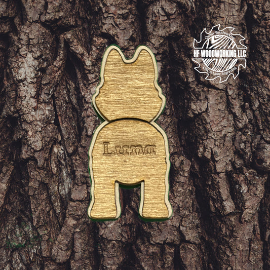 Personalized Wood Dog Butt Magnet
