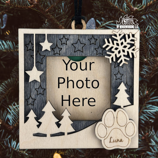 Personalized Wood Pet Photo Ornament