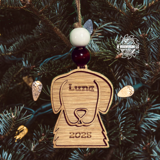 Personalized Wood Dog Ornament