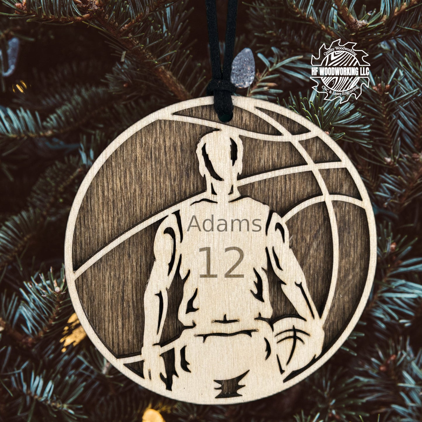 Personalized Wood Basketball Ornament
