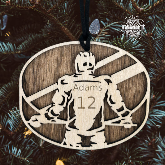 Personalized Wood Hockey Ornament