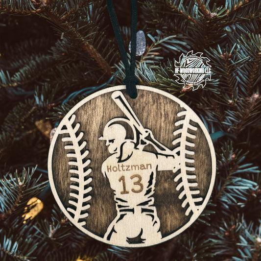 Personalized Wood Baseball Ornament