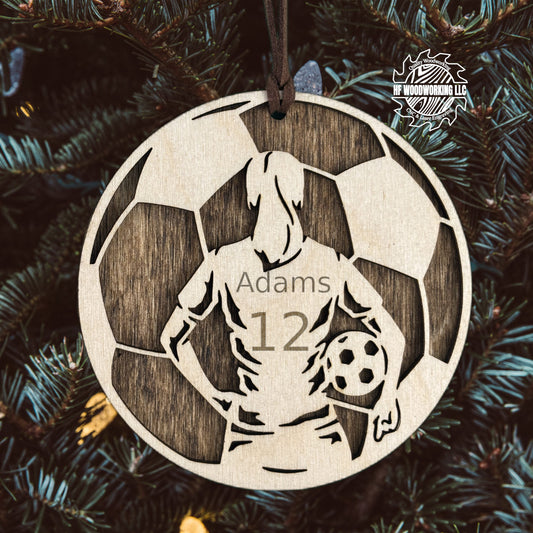 Personalized Wood Soccer Ornament
