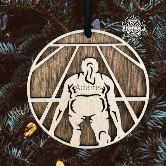 Personalized Wood Track and Field Ornament