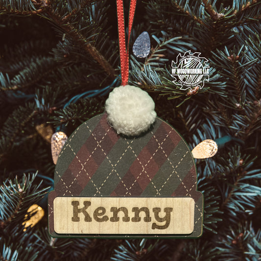 Personalized Wood Hat Ornament