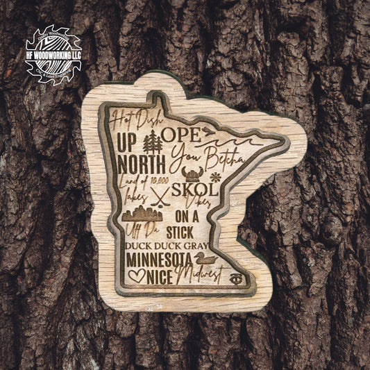 Wood Minnesota Sayings Magnet