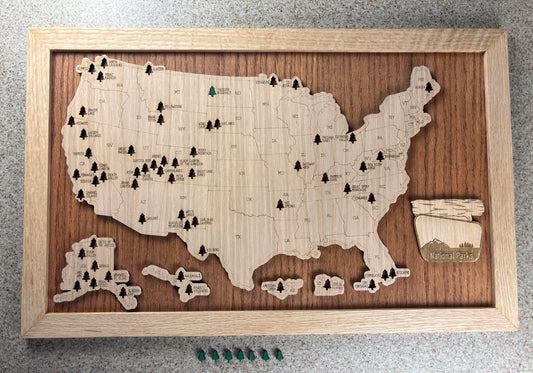 Personalized Wood National Park Tracking Map